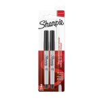 Marqueur permanent pointe fine - x2 noir sharpie - le lot de 2 marqueurs