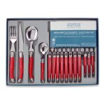 Mnagre 24 pices rouge en acier inoxydable laguelle - la mnagre de 24 pices