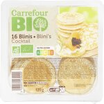 Minis blinis carrefour bio - la barquette de 16 - 135g