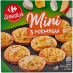 Mini pizzas 3 fromages carrefour sensation - la boite de 9 - 270g Mini pizzas 3 fromages carrefour sensation - la boite de 9 - 270g