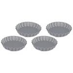 Moule � tarte acier rond 10 cm rev�tement anti - adh�sif carrefour home - le lot de 4 moules � tartelettes ...