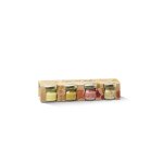 Moutardes de dijon, assortiment  l'estragon et aux poivres vert edmond fallot - les 4 pots de 25 g