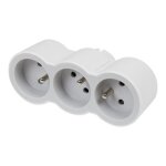 Multiprises frontal gris legrand - le bloc de 3 prises