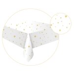 Nappe en papier blanche motif toiles dores mesa bella - la nappe 1. 20m x 1. 80m