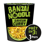 Nouilles instantanées saveur curry banzai noodle - le pot de 67g Nouilles instantanées saveur curry banzai noodle - le pot de 67g