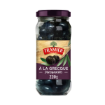 Olives noires À la grecque tramier - le pot de 220 g Olives noires À la grecque tramier - le pot de 220 g