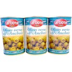 Olives vertes farce anchois la ciota - les 3 boites de 120 g net goutt