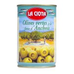 Olives vertes farce anchois la ciota - la boite de 120 g net goutt