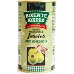 Olives vertes manzanilla aux anchois bixente ibarra - la boite de 350g