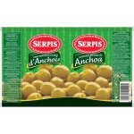 Olives vertes manzanilla farce d'anchois serpis - la bote de 150 g net goutt