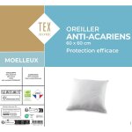 Oreiller moelleux anti - acariens 60x60cm tex home - l'oreiller