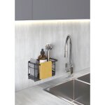 Organisateur evier mural tokyo touchterm noir metaltex - l'organisateur