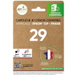 Pack de cartouches d'encre compatibles noir + 3 couleurs fraise 29 jetline - le pack de cartouche