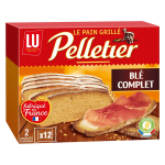Pains grills au bl complet pelletier lu - la bote de 24 tranches - 500 g