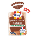 Pain de mie american sandwich complet sans sucres ajouts sans additifs harrys - le sachet de 14 tranches ...