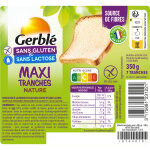 Pain de mie maxi tranches sans gluten gerble - le paquet de 350 g