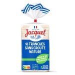 Pain de mie sans cro�te nature jacquet - le sachet de 345g