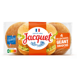 Pain spécial burgers géant brioché jacquet - le paquet de 4 burgers Pain spécial burgers géant brioché jacquet - le paquet de 4 burgers