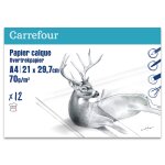 Papier calque 21 x 29, 7 cm a4 - x12 - 70g / m carrefour - la pochette de 12 feuilles