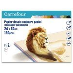 Papier  dessin 160g pastel 24x32cm x12 carrefour - la pochette de feuilles