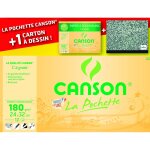 Papier dessin blanc 24x32 cm 180g 12 feuilles + 1 carton  dessin canson - la pochette de 12 feuilles ...