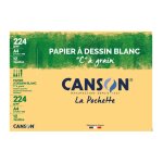 Papier  dessin c  grain 12f a4 224g canson - la pochette