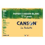 Papier  dessin c  grain 180g / m blanc x12 canson - la pochette de 12 feuilles