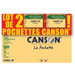 Papier  dessin c  grain 180g / m blanc x12 feuilles (x2) canson - le lot de 2 pochettes
