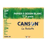 Papier  dessin c  grain 224g / m blanc x12 canson - la pochette de 12 feuilles