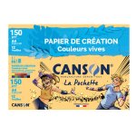Papier dessin cration couleurs a4 150gr / m 12 feuilles canson - la pochette de 12 feuilles