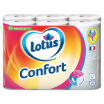Papier toilette doux et rsistant tube jetable fsc confort aqua tube lotus - les 12 rouleaux