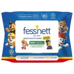 Papier toilette humide 99% eau pure biodgradables kid fess'net - le paquet de 50 lingettes
