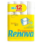 Papier toilette doux blanc hyginique soin complet propret assure progress renova - les 48 rouleaux ...