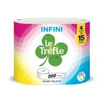 Papier toilette doux et r�sistant infini le trefle - le lot 4 rouleaux
