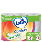 Papier toilette sans tube confort lotus - le paquet de 6 rouleaux