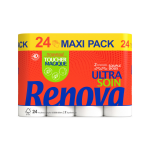 Papier toilette ultra soin - 2 paisseurs renova - le paquet de 24 rouleaux
