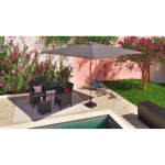 Parasol droit avec manivelle 3m gris murano hyba - le parasol