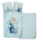 Parure de lit 140x200cm bleu clair 100% coton avec housse de couette + 1 taie d'oreiller 65x65cm la reine ...