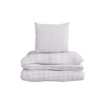 Parure de lit 140x200 cm imprimée gris 100% coton bio housse de couette + 1 taie d'oreiller 65x65 cm ... Parure de lit 140x200 cm imprimée gris 100% coton bio housse de couette + 1 taie d'oreiller 65x65 cm ...