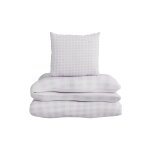 Parure de lit 140x200cm junior checks lilas 100% coton bio avec housse de couette + 1 taie d'oreiller ... Parure de lit 140x200cm junior checks lilas 100% coton bio avec housse de couette + 1 taie d'oreiller ...
