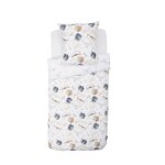 Parure de lit 140x200 cm imprime blanc housse de couette + 1 taie d'oreiller 60x60 cm warner bros - ...