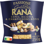 Ptes fraches ravioli cpes, champignons rtis & ricotta rana - le paquet de 250g