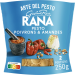 Ptes fraches ravioli pesto poivrons rouges et amandes rana - le paquet de 250g