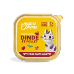 P�t�e pour chat adulte dinde poulet sans c�r�ales digestion facile edgar & cooper - la bo�te de 85g