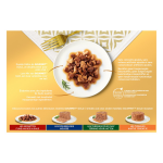 P�t�e pour chat adulte double d�lice bouch�e en sauce boeuf poulet canard dinde poisson epinard lapin ...