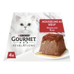 P�t�e pour chat adulte en mousse boeuf napp�e sauce revelations gourmet - les 4 paquets de 57g