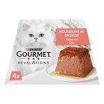 P�t�e pour chat adulte en mousse saumon revelations gourmet - les 4 barquettes de 57g