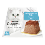 P�t�e pour chat adulte en mousse thon napp�e de sauce revelations gourmet - les 4 paquets de 57g