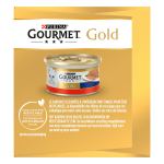 Pte pour chat adulte mousselines en mousse boeuf foie thon dinde gold gourmet - les 4 botes de 85g ...