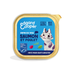 Pte pour chat adulte saumon poulet edgar & cooper - la bote de 85g